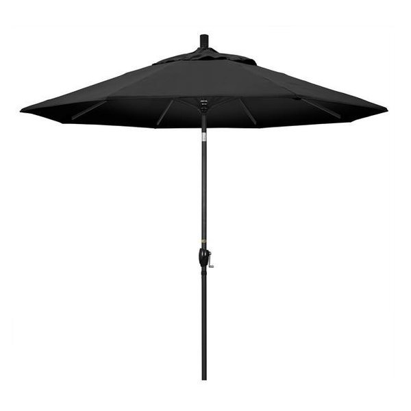 California Umbrella California Umbrella GSPT908302-F32 9 ft. Aluminum Market Umbrella Push Tilt - M Black-Olefin-Black GSPT908302-F32